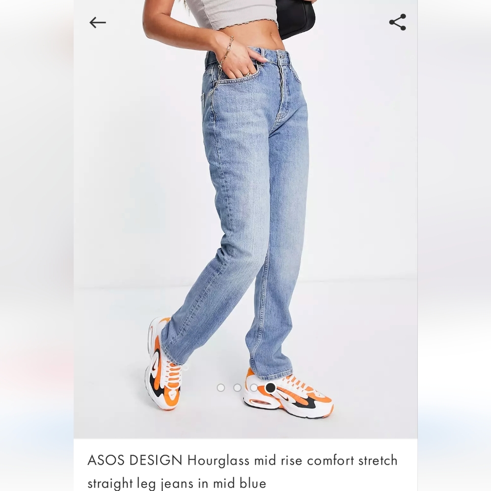 Asos Design Mid Rise Jeans Straight Leg